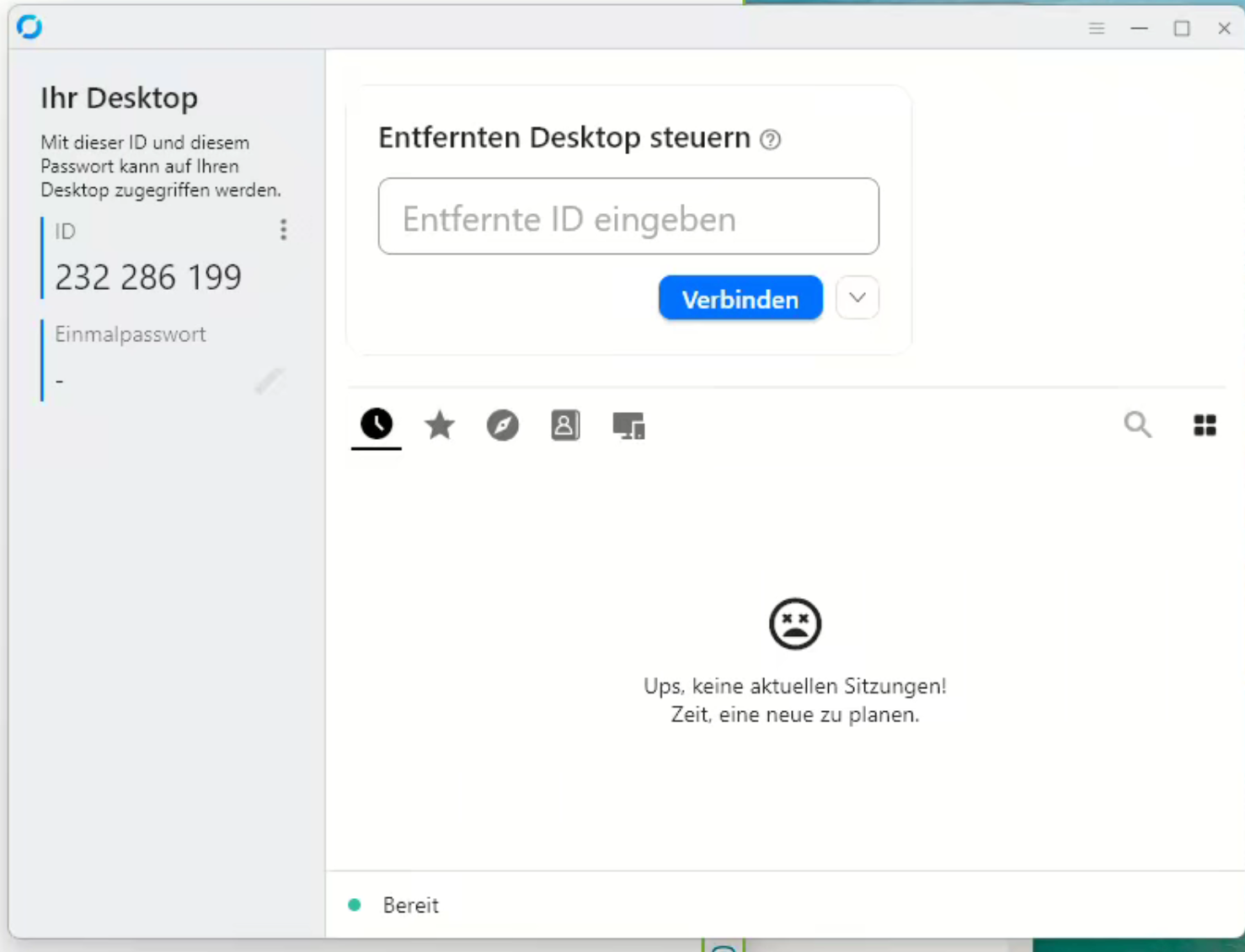 RustDesk Hauptfenster